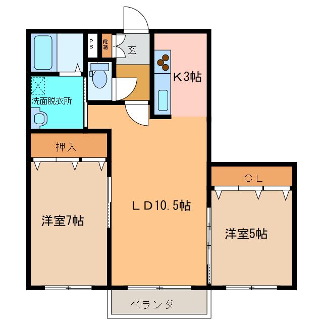 アビタヤマコ(2LDK/2階)の間取り写真