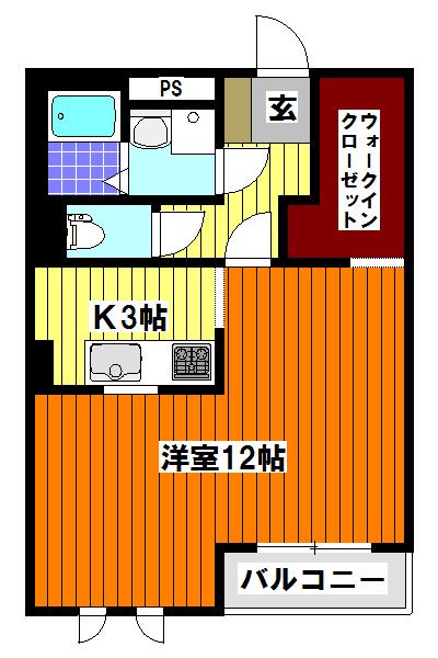 エンブレム(ワンルーム/1階)の間取り写真