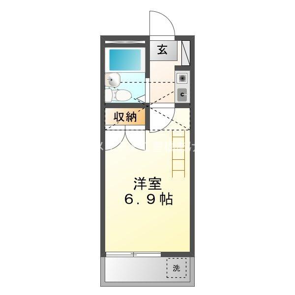 コスモ21有楽(1K/2階)の間取り写真