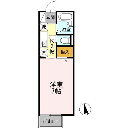 プリマベーラ(1K/2階)の間取り写真
