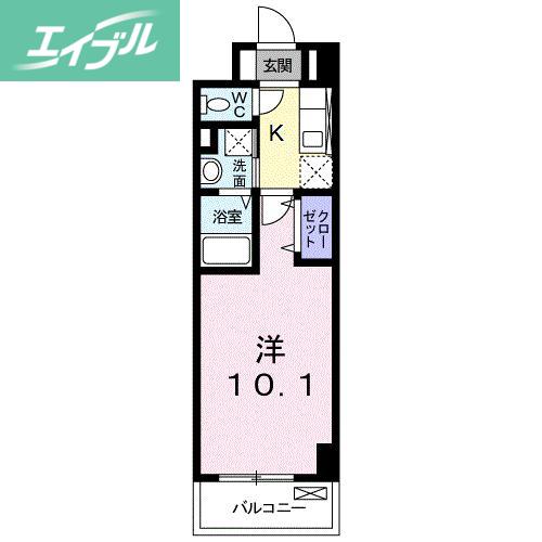 CUORE(1K/4階)の間取り写真