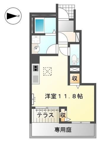 わかやま電鉄貴志川線 神前駅(和歌山) 徒歩3分 2階建 築10年(ワンルーム/1階)の間取り写真