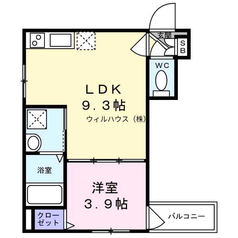 GRAND SUWA(1LDK/1階)の間取り写真