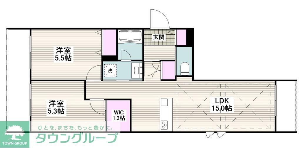 メゾンガーデニア(2LDK/1階)の間取り写真