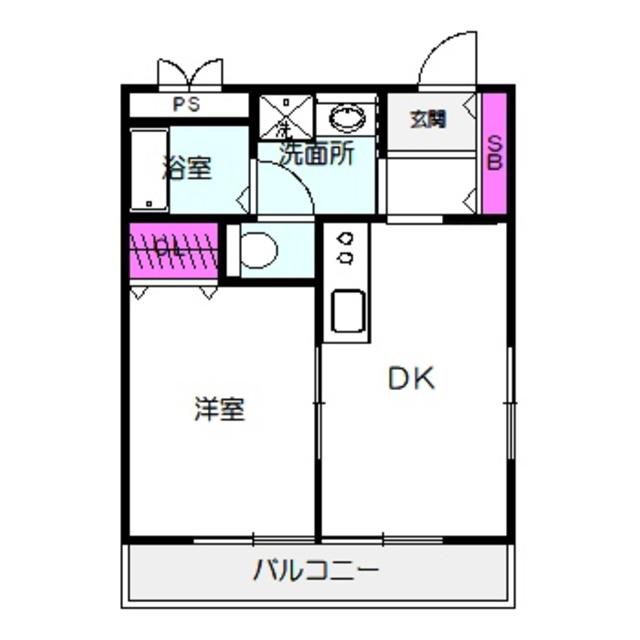 緑第3三友マンション(1DK/2階)の間取り写真