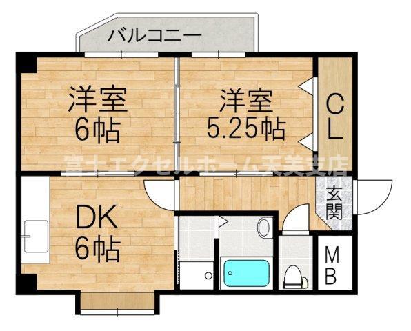 ふぁみーゆ鷹合(2DK/4階)の間取り写真