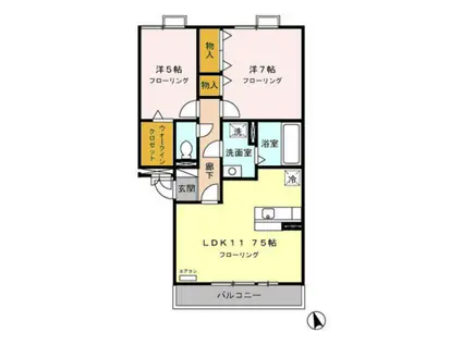 ガーデンコート21(2LDK/3階)の間取り写真