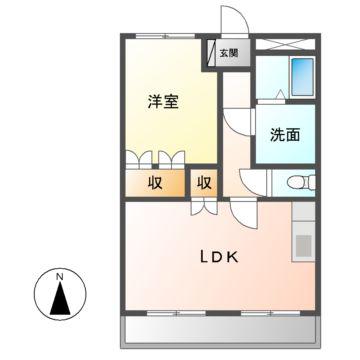 ラピュタ壱番館(1LDK/1階)の間取り写真