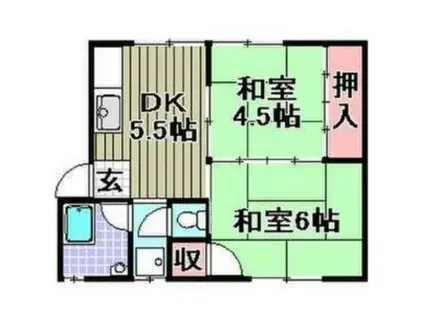 虹ヶ丘マンション(2K/1階)の間取り写真