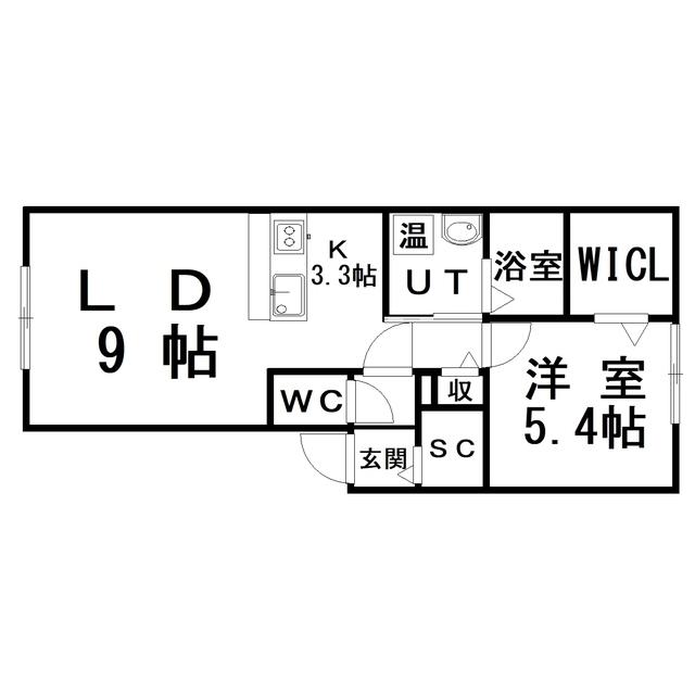 LOTUS(1LDK/1階)の間取り写真