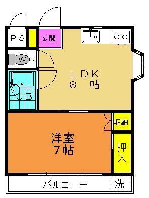 ファミールハイツ(1LDK/1階)の間取り写真
