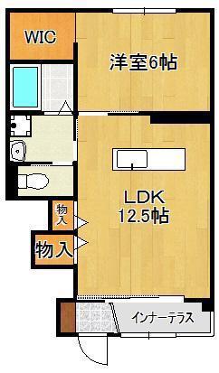 パルティール C棟(1LDK/1階)の間取り写真