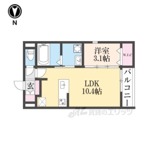 VALTERRA天理(1LDK/3階)の間取り写真