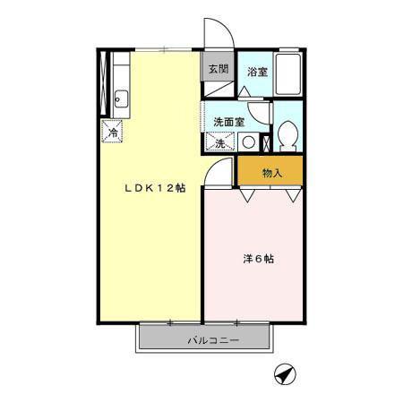 プログレヒノ(1LDK/2階)の間取り写真