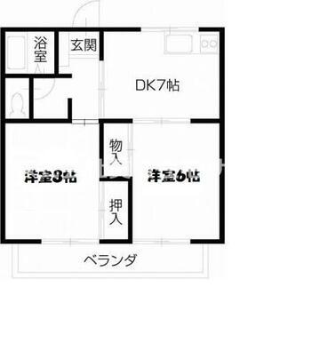 ハイツ日幸(2DK/2階)の間取り写真