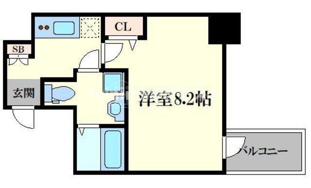 エグゼ難波南VI(1K/5階)の間取り写真