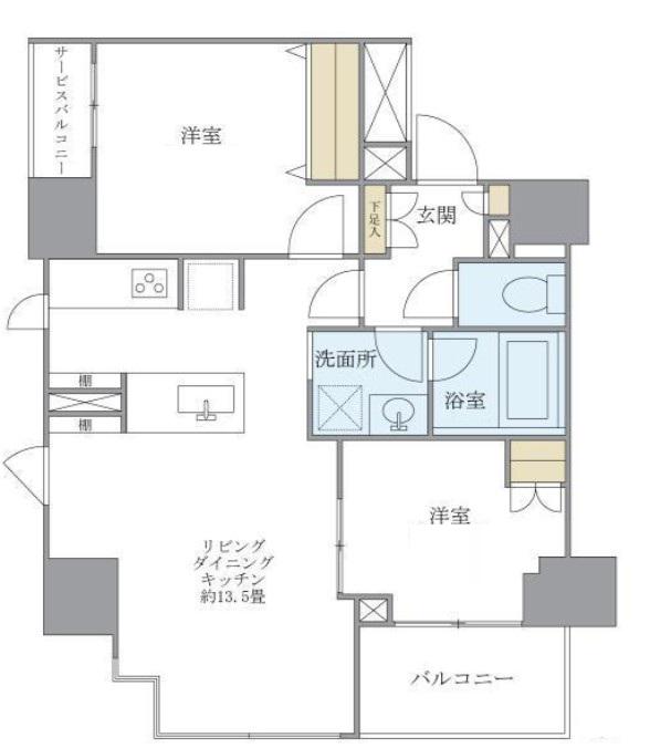 BRILLIA日本橋茅場町(2LDK/6階)の間取り写真