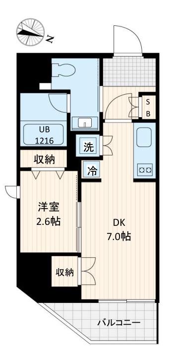 イデアル神楽坂(1DK/9階)の間取り写真