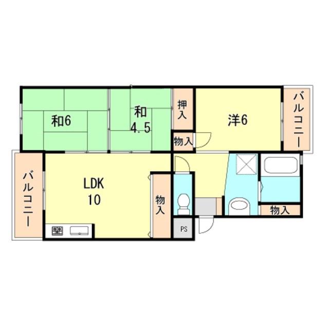 ベルデュウラ池上(3LDK/3階)の間取り写真