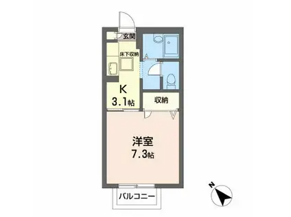 コーポT・H1番館(1K/1階)の間取り写真
