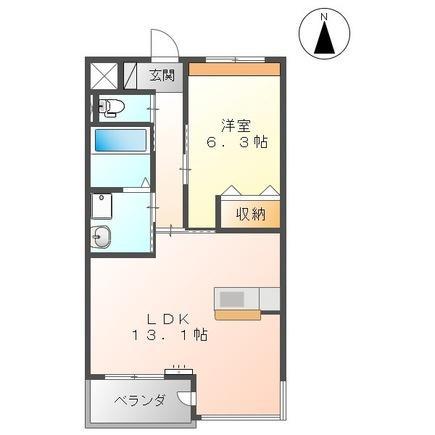 ファインパレスV(1LDK/3階)の間取り写真