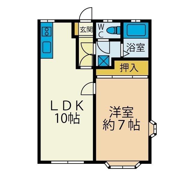 メゾンリビエール(1LDK/1階)の間取り写真