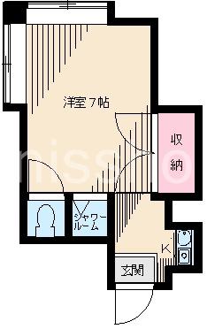 西武新宿線 野方駅 徒歩4分 2階建 築59年(ワンルーム/1階)の間取り写真