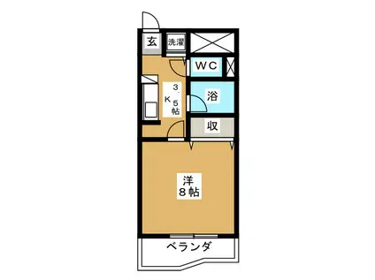 N-ONEビル(1K/3階)の間取り写真