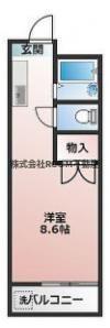 エレファント中之丸(ワンルーム/2階)の間取り写真