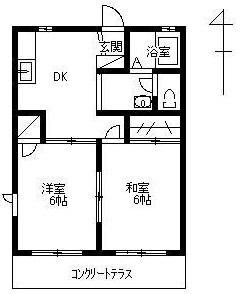 アンシャンテ(2DK/1階)の間取り写真
