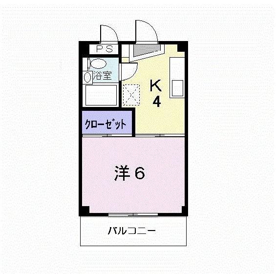 シティハイツ西本YS(1K/2階)の間取り写真