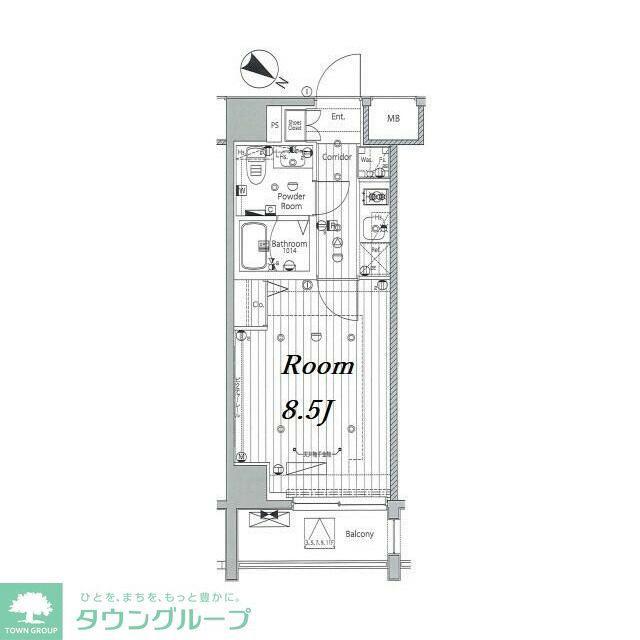 メイクス浅草イースト(1K/9階)の間取り写真
