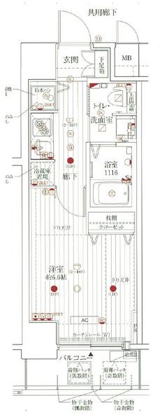 アドバンス新大阪VIビオラ(1K/5階)の間取り写真
