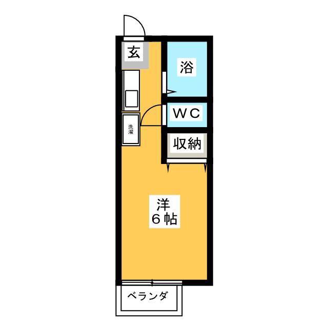 オークヴィラ(1K/2階)の間取り写真