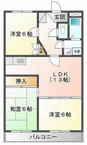 KTハイツ(3LDK/4階)の間取り写真