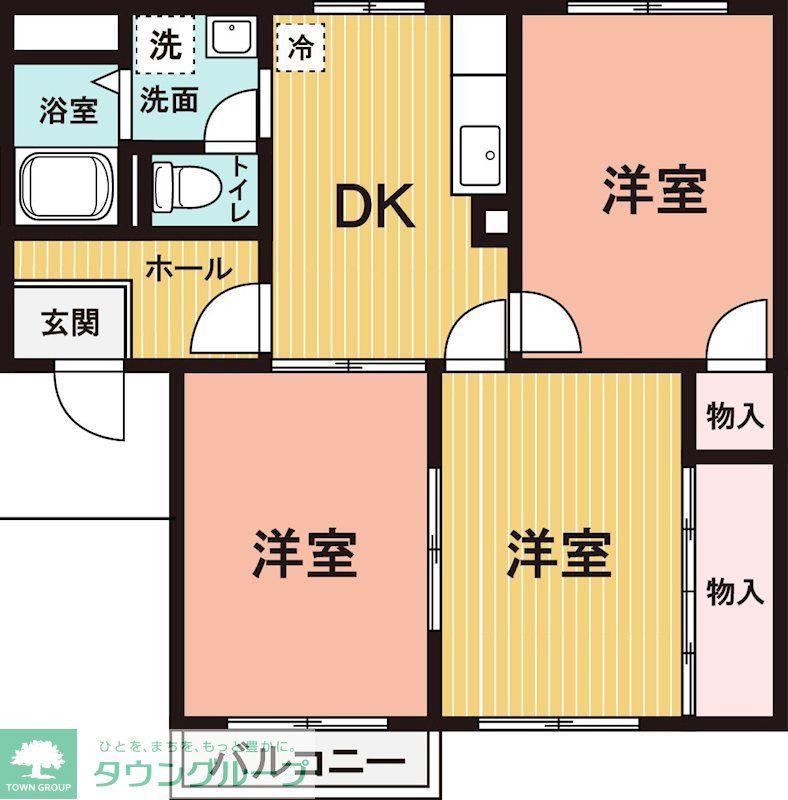 カサグランデ(3DK/1階)の間取り写真