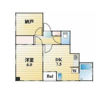 川口屋コーポ(1SDK/2階)の間取り写真