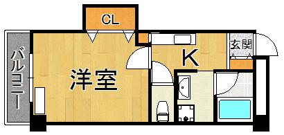 エクセル新伊丹(1K/5階)の間取り写真
