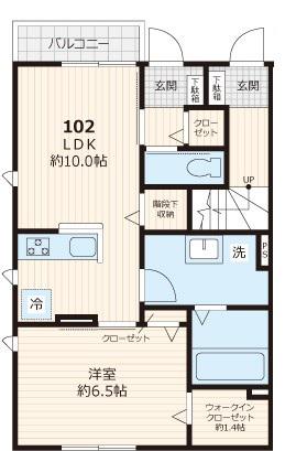  ASTER(1LDK/1階)の間取り写真
