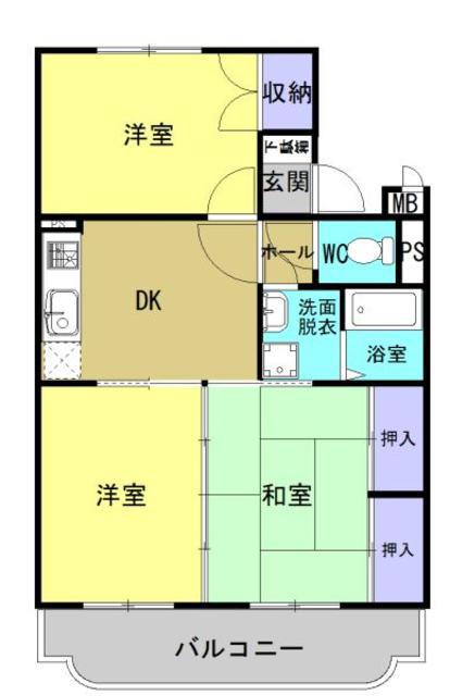 ジェネシス大島A(3DK/2階)の間取り写真