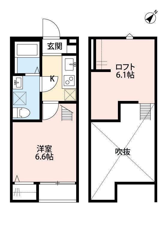 スプリングフォレスト参番館(1K/2階)の間取り写真