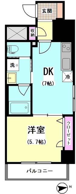 IZM戸越(1DK/10階)の間取り写真