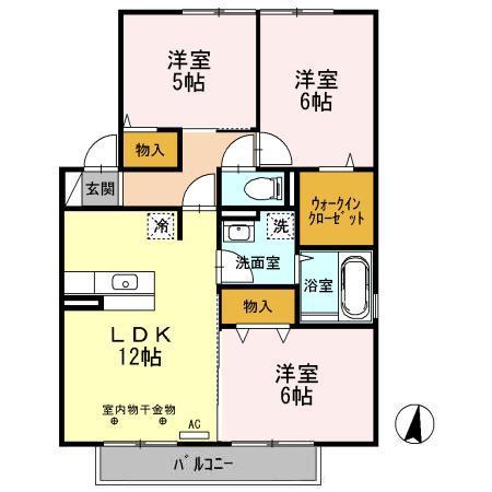 ラフィネ B(3LDK/2階)の間取り写真