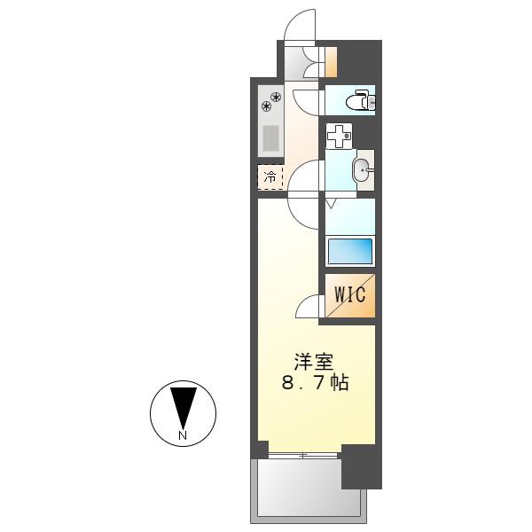スリーアイランドタワー久屋大通(1LDK/4階)の間取り写真