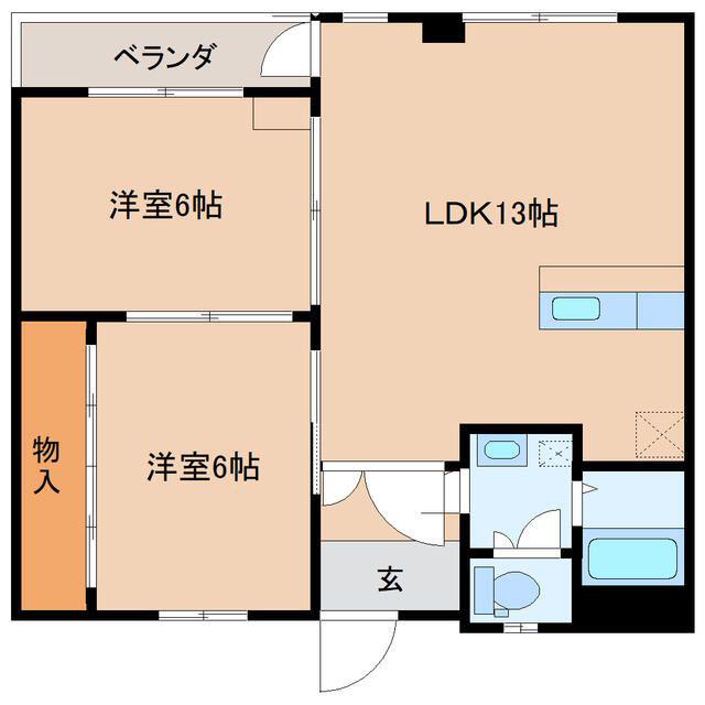 コーポ大泉(2LDK/1階)の間取り写真