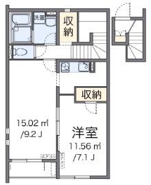 クレイノARINOII(1LDK/2階)の間取り写真