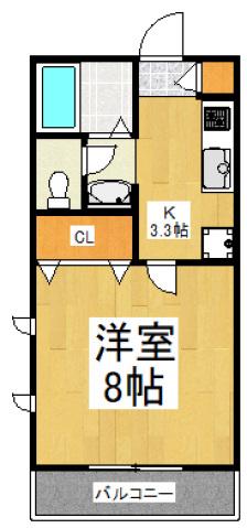 メゾンルミエール(1K/1階)の間取り写真