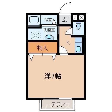 コーポアドヴァンスト(1K/2階)の間取り写真