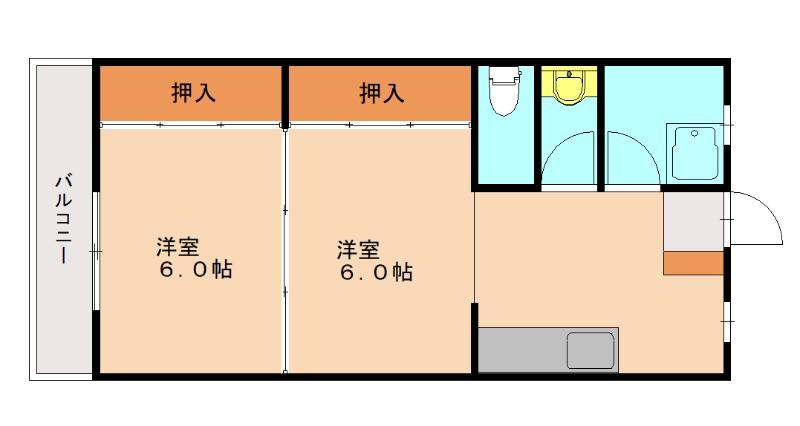 田中ビル(2DK/4階)の間取り写真