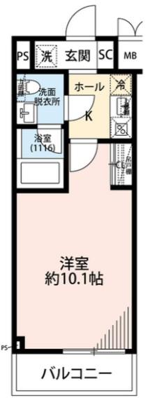 プレール・ドゥーク中板橋II(1K/3階)の間取り写真